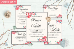 Wedding Invitation Set 11 Floral Style
