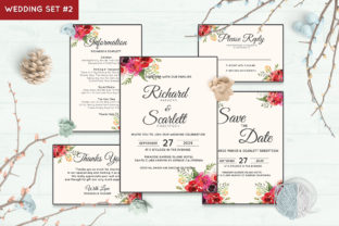 Wedding Invitation Set 2 Floral Style: A Beautiful Digital Wedding Stationery Solution